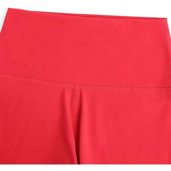 CRZ YOGA Womens Brushed Naked Feeling Biker Shorts 4  6  8  High Waist Matte Workout Gym Running Spandex Shorts4 inches Crimson