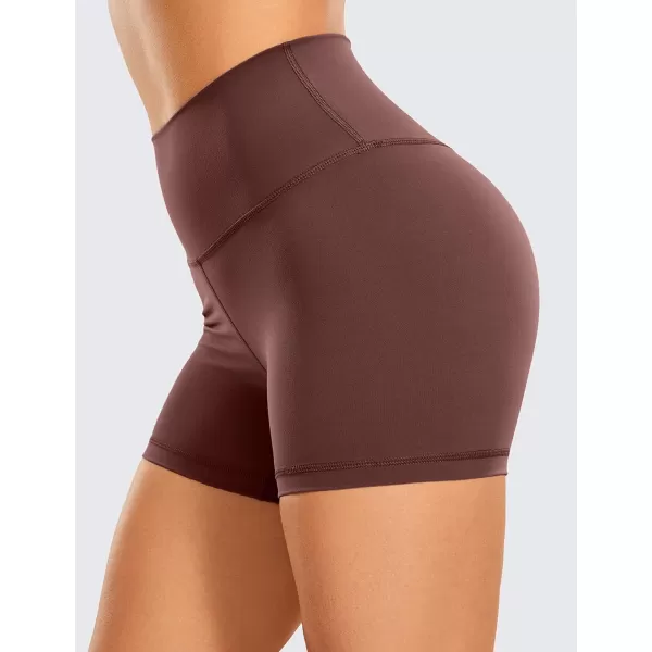 CRZ YOGA Womens Brushed Naked Feeling Biker Shorts 4  6  8  High Waist Matte Workout Gym Running Spandex Shorts4 inches Taupe