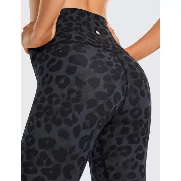 CRZ YOGA Womens Brushed Naked Feeling Workout Capri Leggings 17  21  23  High Waisted Tummy Control Yoga Pants17 inches Charcoal Snow Leopard