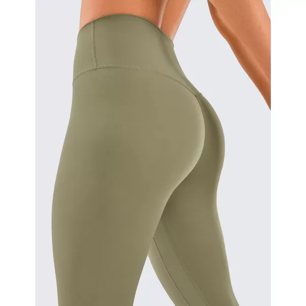 CRZ YOGA Womens Brushed Naked Feeling Workout Capri Leggings 17  21  23  High Waisted Tummy Control Yoga Pants21 inches Mountain Olive