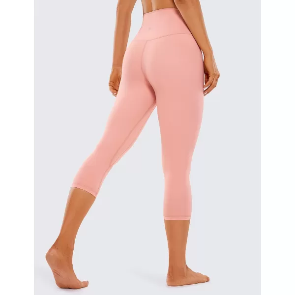 CRZ YOGA Womens Brushed Naked Feeling Workout Capri Leggings 17  21  23  High Waisted Tummy Control Yoga Pants21 inches Pink Puff