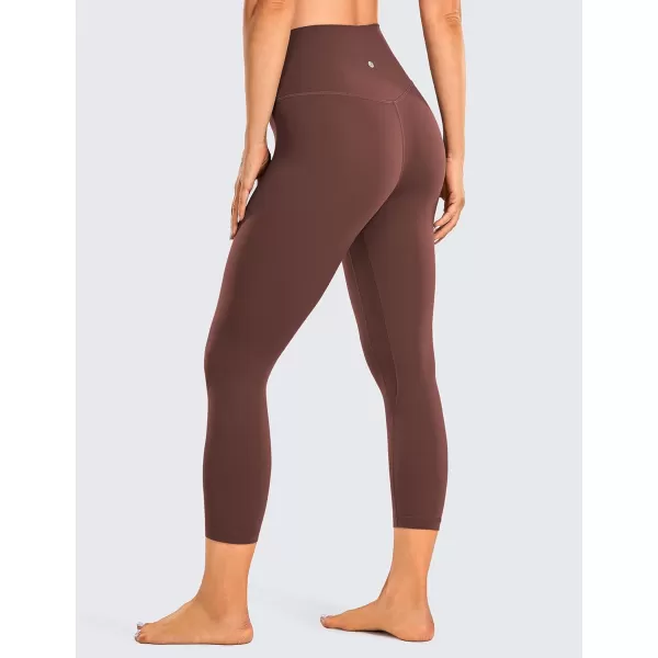 CRZ YOGA Womens Brushed Naked Feeling Workout Capri Leggings 17  21  23  High Waisted Tummy Control Yoga Pants21 inches Taupe