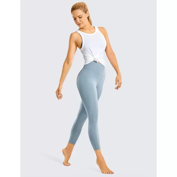 CRZ YOGA Womens Brushed Naked Feeling Workout Capri Leggings 17  21  23  High Waisted Tummy Control Yoga Pants21 inches The Breeze Blue