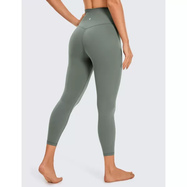 CRZ YOGA Womens Brushed Naked Feeling Workout Capri Leggings 17  21  23  High Waisted Tummy Control Yoga Pants23 inches Grey Sage