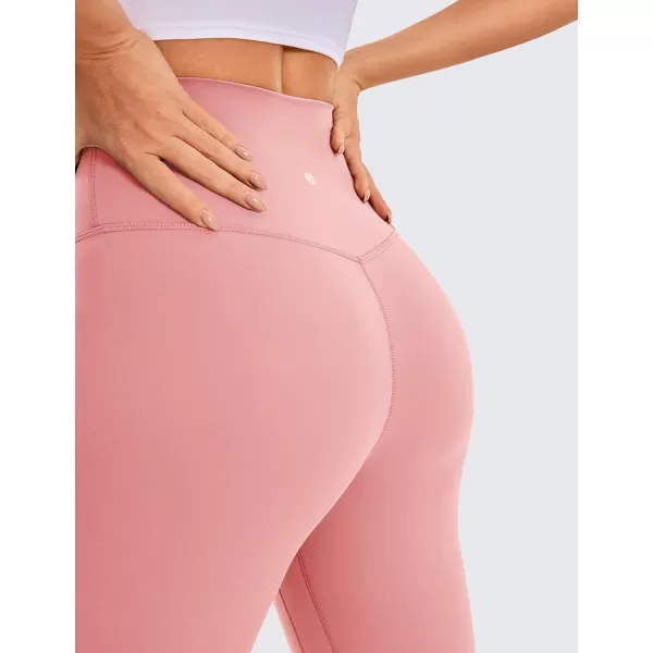 CRZ YOGA Womens Brushed Naked Feeling Workout Capri Leggings 17  21  23  High Waisted Tummy Control Yoga Pants23 inches Pink Puff