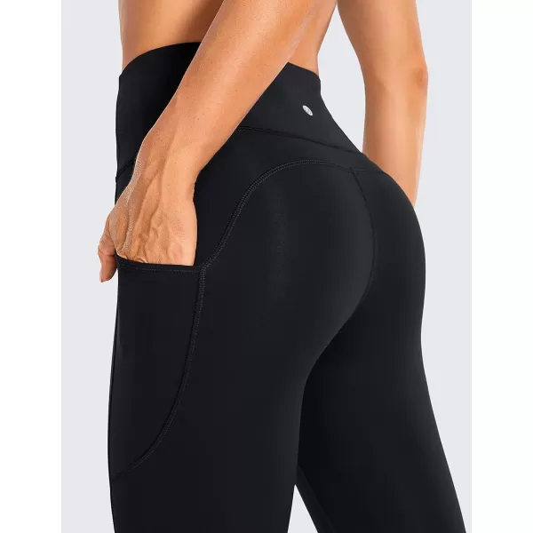 CRZ YOGA Womens Brushed Naked Feeling Workout Capri Leggings Pockets 19  High Waisted Gym Athletic Tummy Control Yoga PantsBlack