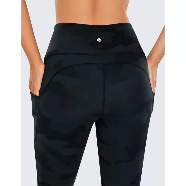 CRZ YOGA Womens Brushed Naked Feeling Workout Capri Leggings Pockets 19  High Waisted Gym Athletic Tummy Control Yoga PantsSpruce Camouflage