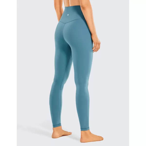 CRZ YOGA Womens Brushed Naked Feeling Workout Leggings 25  28 High Waisted Gym Compression Tummy Control Yoga Pants25 inches Petrol Blue