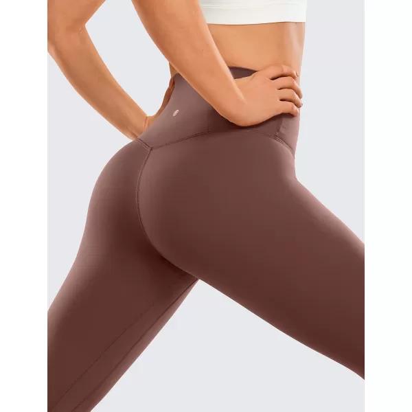 CRZ YOGA Womens Brushed Naked Feeling Workout Leggings 25  28 High Waisted Gym Compression Tummy Control Yoga Pants25 inches Taupe