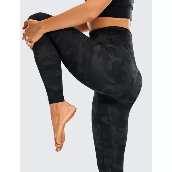 CRZ YOGA Womens Brushed Naked Feeling Workout Leggings 25  28 High Waisted Gym Compression Tummy Control Yoga Pants28 inches Dark Grey Camouflage