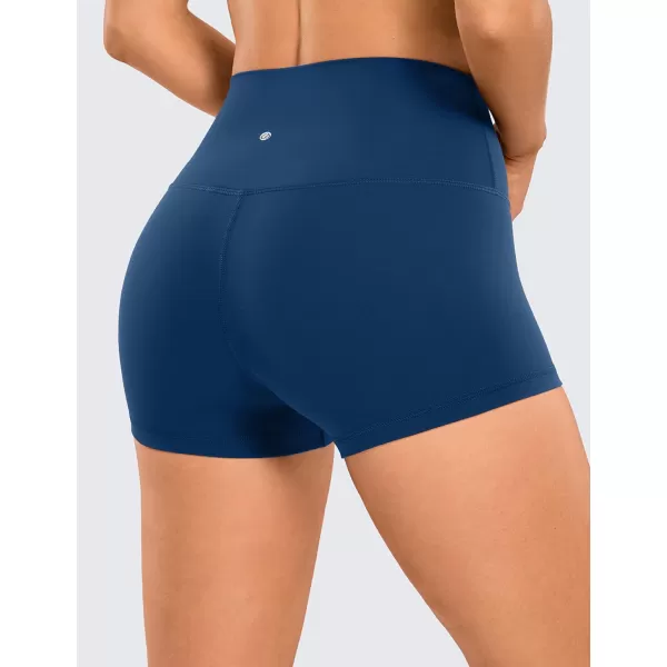 CRZ YOGA Womens Butterluxe Biker Shorts 25  4  6  8  High Waisted Booty Workout Volleyball Yoga Spandex25 inches French Navy