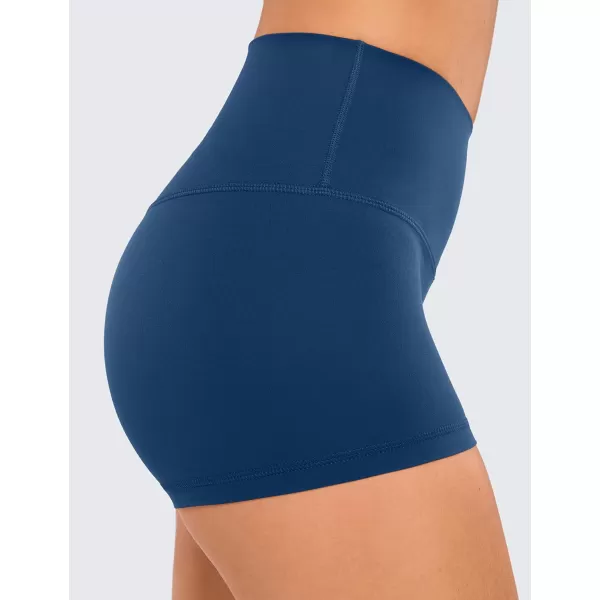 CRZ YOGA Womens Butterluxe Biker Shorts 25  4  6  8  High Waisted Booty Workout Volleyball Yoga Spandex25 inches French Navy