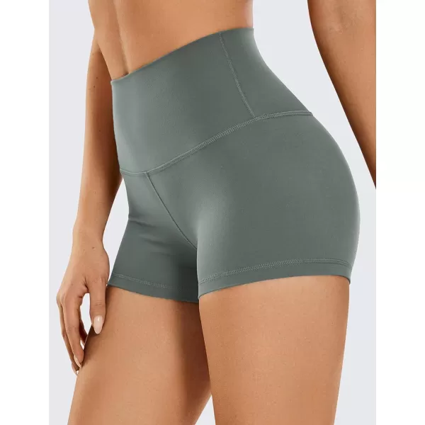 CRZ YOGA Womens Butterluxe Biker Shorts 25  4  6  8  High Waisted Booty Workout Volleyball Yoga Spandex25 inches Grey Sage