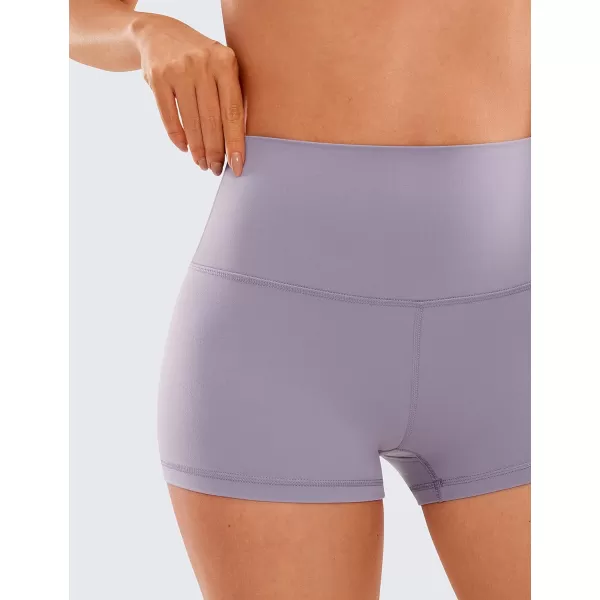 CRZ YOGA Womens Butterluxe Biker Shorts 25  4  6  8  High Waisted Booty Workout Volleyball Yoga Spandex25 inches Lavender Mist