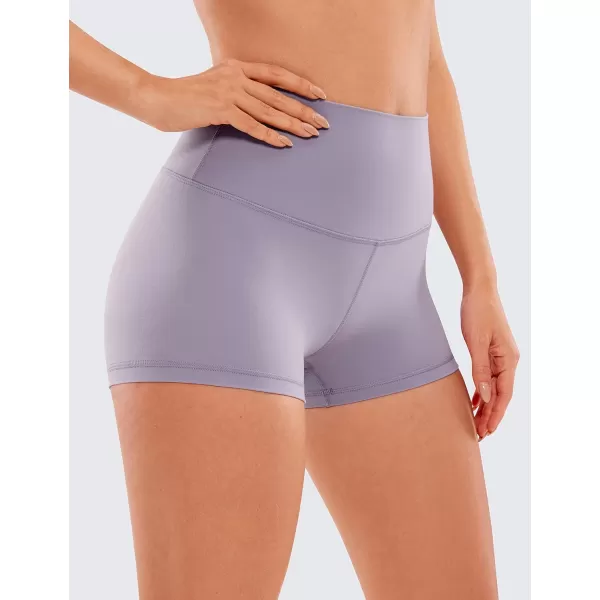 CRZ YOGA Womens Butterluxe Biker Shorts 25  4  6  8  High Waisted Booty Workout Volleyball Yoga Spandex25 inches Lavender Mist