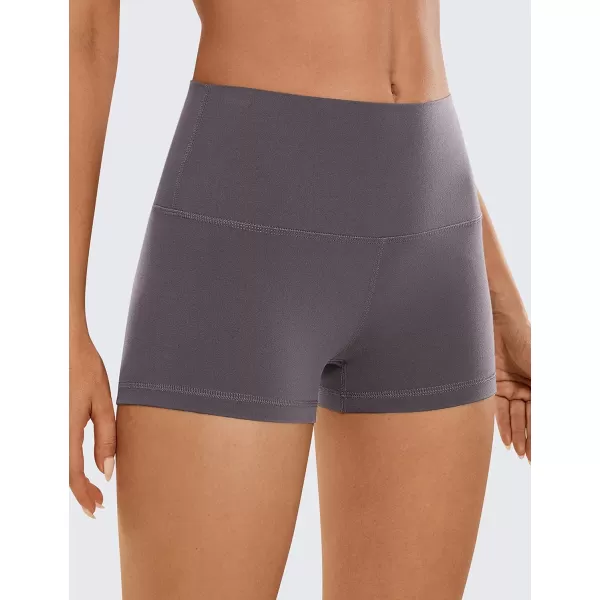 CRZ YOGA Womens Butterluxe Biker Shorts 25  4  6  8  High Waisted Booty Workout Volleyball Yoga Spandex25 inches Tornado Grey