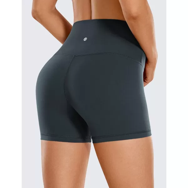 CRZ YOGA Womens Butterluxe Biker Shorts 25  4  6  8  High Waisted Booty Workout Volleyball Yoga Spandex4 inches Dark Green