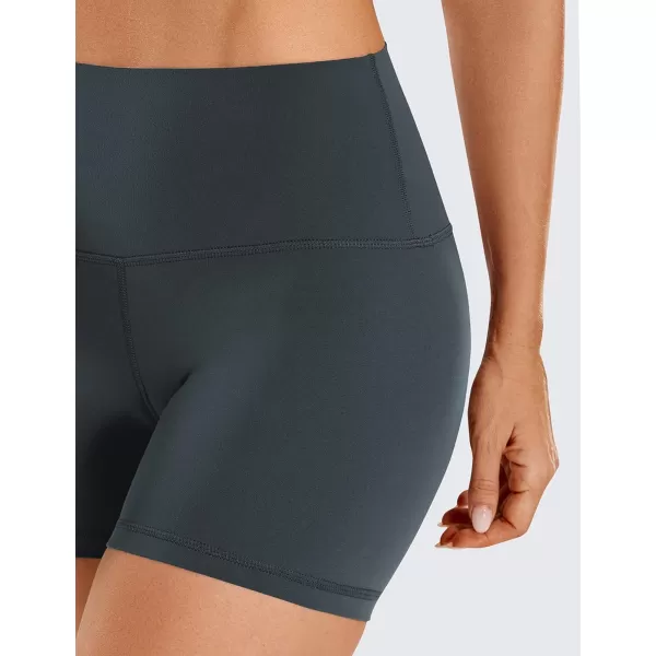 CRZ YOGA Womens Butterluxe Biker Shorts 25  4  6  8  High Waisted Booty Workout Volleyball Yoga Spandex4 inches Dark Green