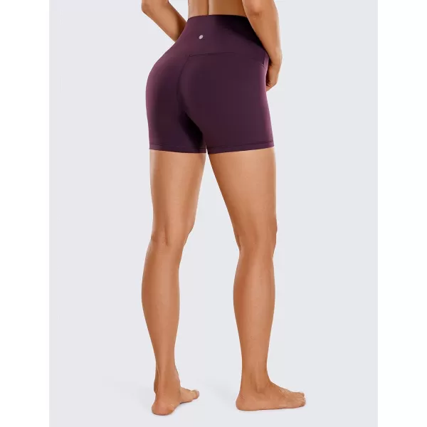 CRZ YOGA Womens Butterluxe Biker Shorts 25  4  6  8  High Waisted Booty Workout Volleyball Yoga Spandex4 inches Deep Purple