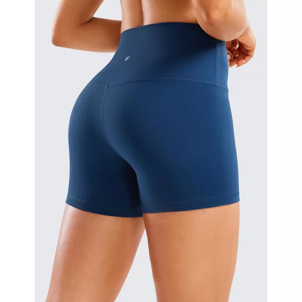 CRZ YOGA Womens Butterluxe Biker Shorts 25  4  6  8  High Waisted Booty Workout Volleyball Yoga Spandex4 inches French Navy