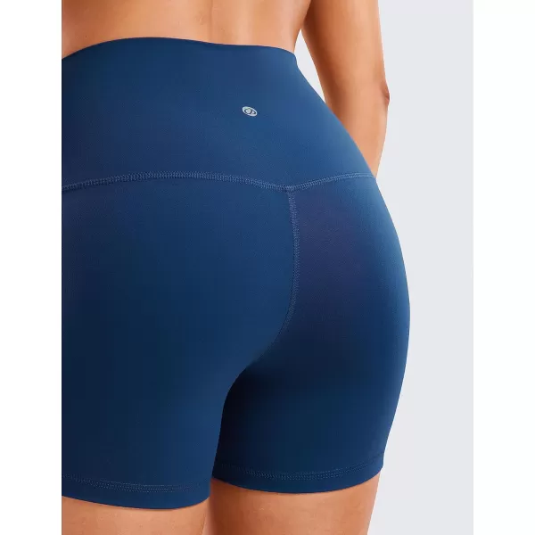 CRZ YOGA Womens Butterluxe Biker Shorts 25  4  6  8  High Waisted Booty Workout Volleyball Yoga Spandex4 inches French Navy