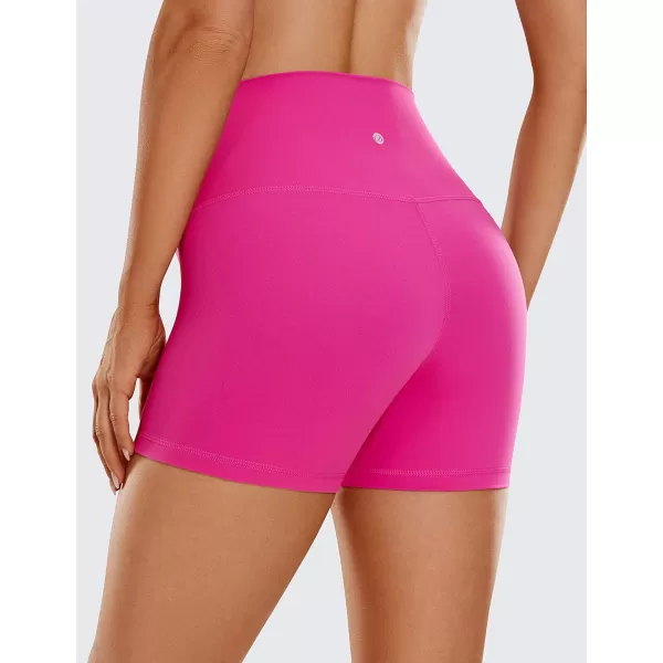 CRZ YOGA Womens Butterluxe Biker Shorts 25  4  6  8  High Waisted Booty Workout Volleyball Yoga Spandex4 inches Hibiscus Purple