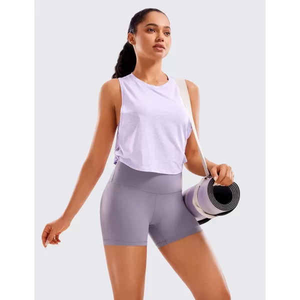 CRZ YOGA Womens Butterluxe Biker Shorts 25  4  6  8  High Waisted Booty Workout Volleyball Yoga Spandex4 inches Lavender Mist