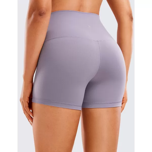 CRZ YOGA Womens Butterluxe Biker Shorts 25  4  6  8  High Waisted Booty Workout Volleyball Yoga Spandex4 inches Lavender Mist