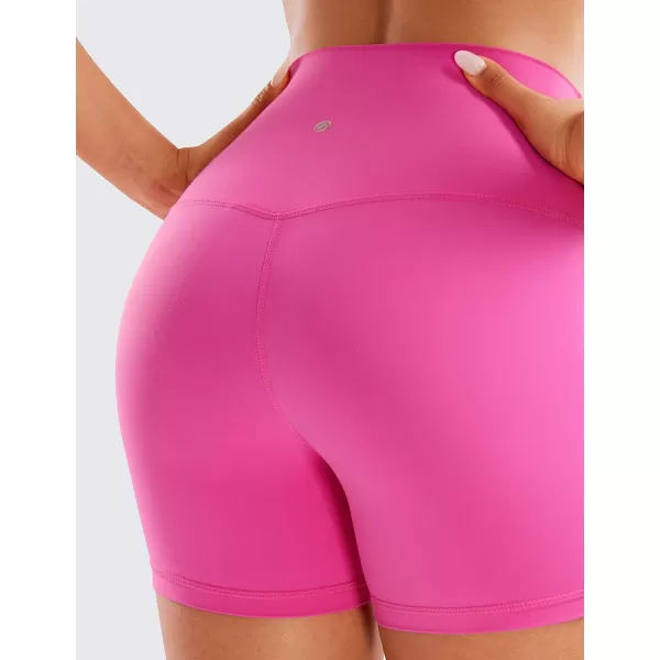 CRZ YOGA Womens Butterluxe Biker Shorts 25  4  6  8  High Waisted Booty Workout Volleyball Yoga Spandex4 inches Neon Light Purple