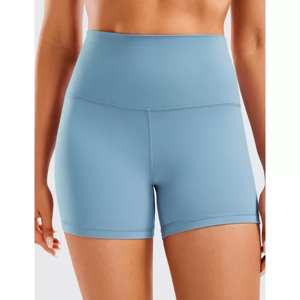 CRZ YOGA Womens Butterluxe Biker Shorts 25  4  6  8  High Waisted Booty Workout Volleyball Yoga Spandex4 inches Pure Blue