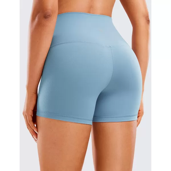 CRZ YOGA Womens Butterluxe Biker Shorts 25  4  6  8  High Waisted Booty Workout Volleyball Yoga Spandex4 inches Pure Blue