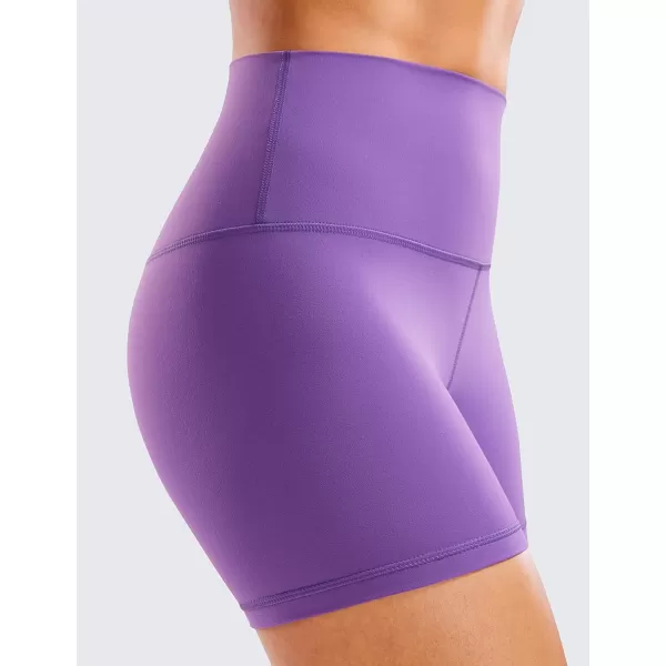 CRZ YOGA Womens Butterluxe Biker Shorts 25  4  6  8  High Waisted Booty Workout Volleyball Yoga Spandex4 inches Royal Lilac