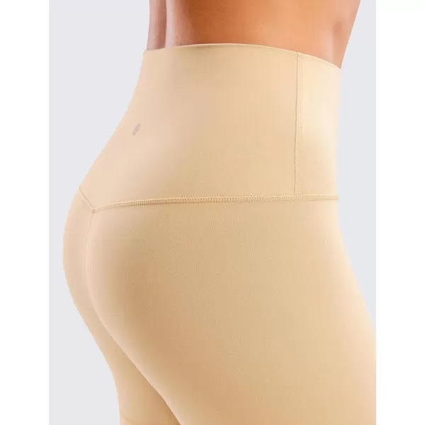 CRZ YOGA Womens Butterluxe Biker Shorts 25  4  6  8  High Waisted Booty Workout Volleyball Yoga Spandex4 inches Tan Milkshake