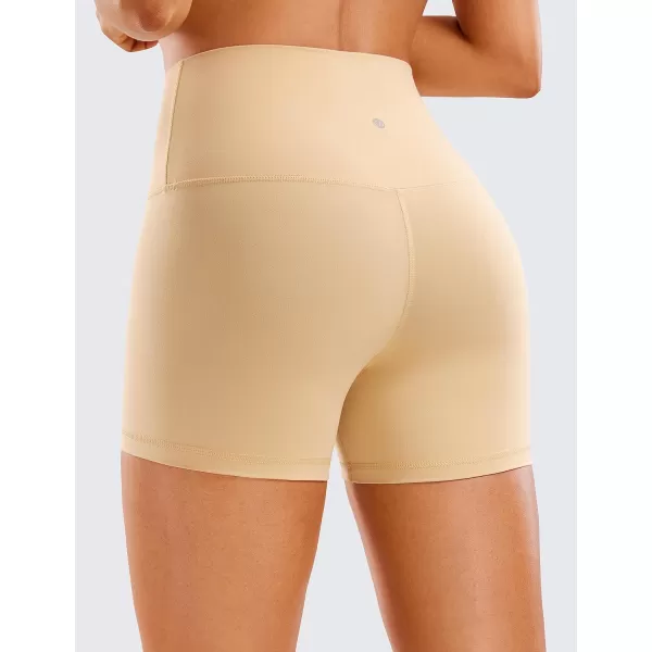 CRZ YOGA Womens Butterluxe Biker Shorts 25  4  6  8  High Waisted Booty Workout Volleyball Yoga Spandex4 inches Tan Milkshake