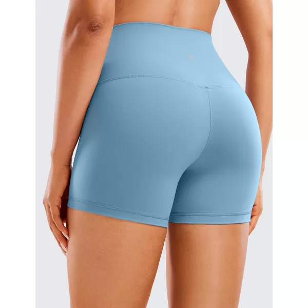 CRZ YOGA Womens Butterluxe Biker Shorts 25  4  6  8  High Waisted Booty Workout Volleyball Yoga Spandex4 inches Universe Blue