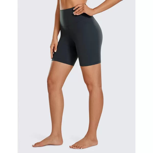 CRZ YOGA Womens Butterluxe Biker Shorts 25  4  6  8  High Waisted Booty Workout Volleyball Yoga Spandex6 inches Dark Green