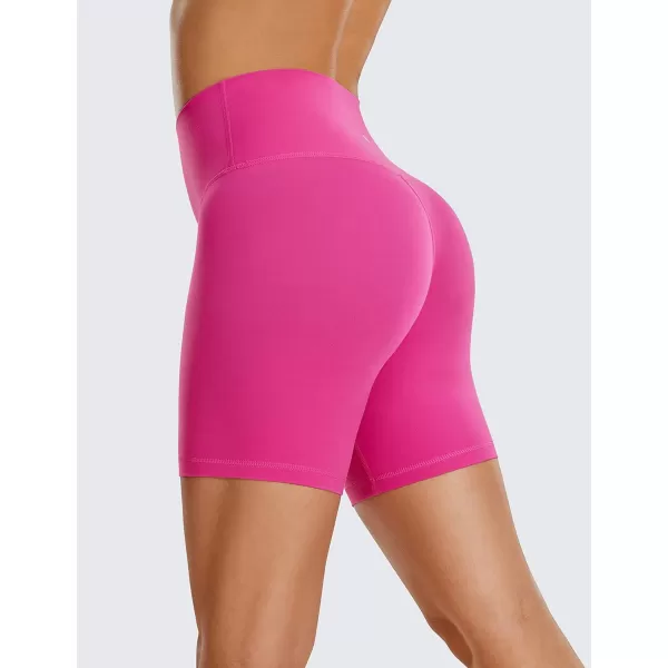 CRZ YOGA Womens Butterluxe Biker Shorts 25  4  6  8  High Waisted Booty Workout Volleyball Yoga Spandex6 inches Hibiscus Purple