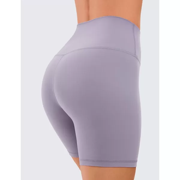 CRZ YOGA Womens Butterluxe Biker Shorts 25  4  6  8  High Waisted Booty Workout Volleyball Yoga Spandex6 inches Lavender Mist