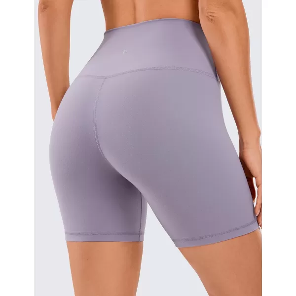 CRZ YOGA Womens Butterluxe Biker Shorts 25  4  6  8  High Waisted Booty Workout Volleyball Yoga Spandex6 inches Lavender Mist