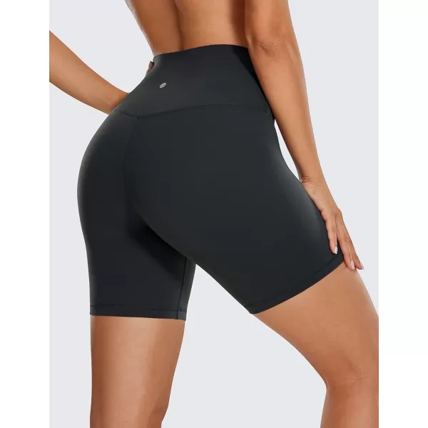 CRZ YOGA Womens Butterluxe Biker Shorts 25  4  6  8  High Waisted Booty Workout Volleyball Yoga Spandex6 inches Melanite