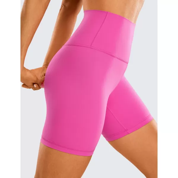 CRZ YOGA Womens Butterluxe Biker Shorts 25  4  6  8  High Waisted Booty Workout Volleyball Yoga Spandex6 inches Neon Light Purple