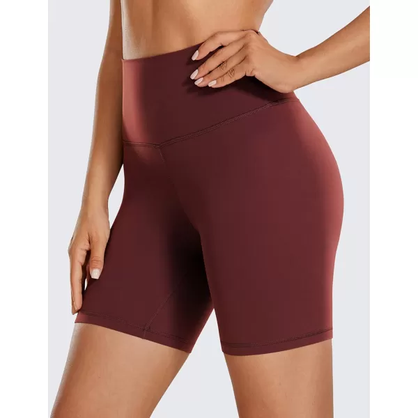 CRZ YOGA Womens Butterluxe Biker Shorts 25  4  6  8  High Waisted Booty Workout Volleyball Yoga Spandex6 inches Noctilucence Red