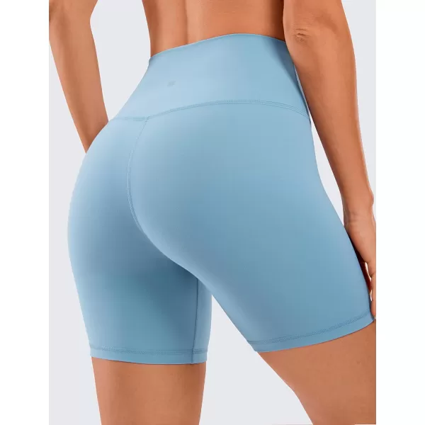 CRZ YOGA Womens Butterluxe Biker Shorts 25  4  6  8  High Waisted Booty Workout Volleyball Yoga Spandex6 inches Pure Blue