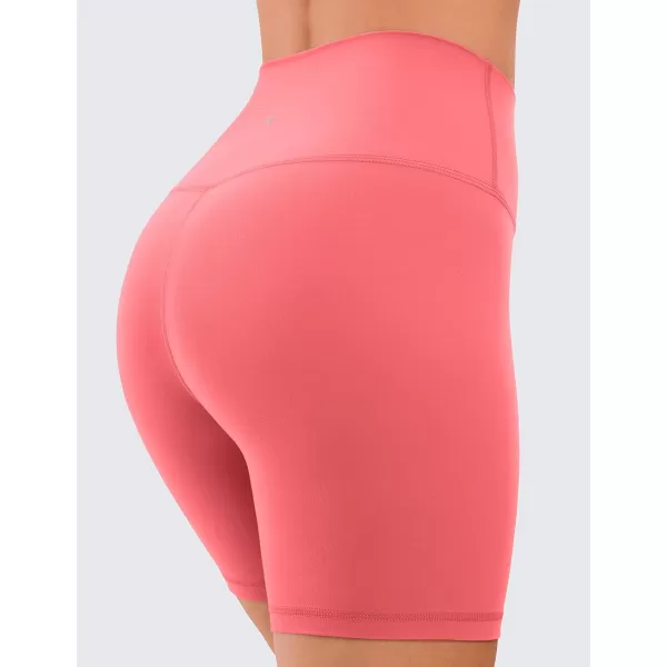 CRZ YOGA Womens Butterluxe Biker Shorts 25  4  6  8  High Waisted Booty Workout Volleyball Yoga Spandex6 inches Raspberry Sorbet