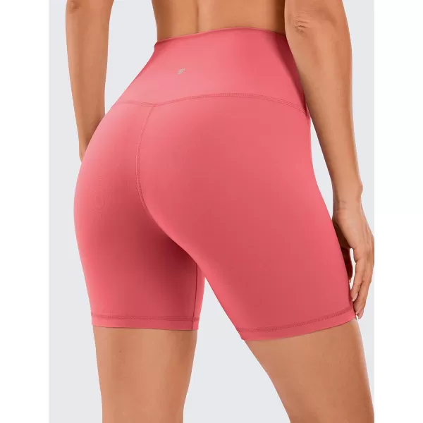 CRZ YOGA Womens Butterluxe Biker Shorts 25  4  6  8  High Waisted Booty Workout Volleyball Yoga Spandex6 inches Raspberry Sorbet