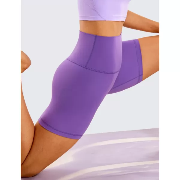 CRZ YOGA Womens Butterluxe Biker Shorts 25  4  6  8  High Waisted Booty Workout Volleyball Yoga Spandex6 inches Royal Lilac