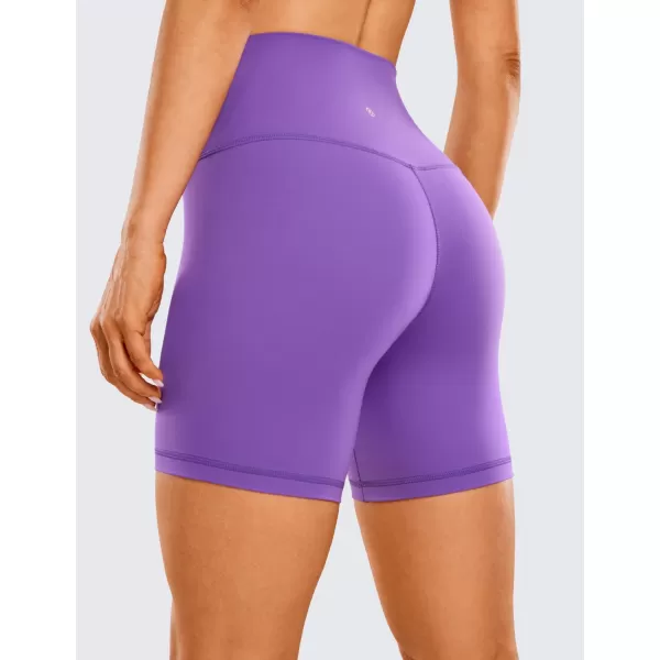 CRZ YOGA Womens Butterluxe Biker Shorts 25  4  6  8  High Waisted Booty Workout Volleyball Yoga Spandex6 inches Royal Lilac