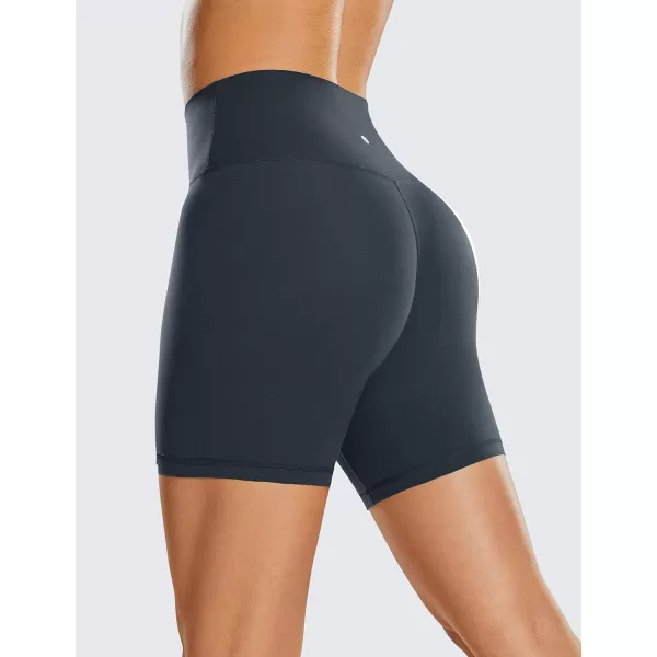 CRZ YOGA Womens Butterluxe Biker Shorts 25  4  6  8  High Waisted Booty Workout Volleyball Yoga Spandex6 inches True Navy