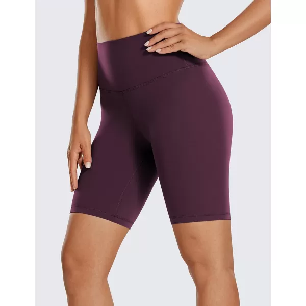 CRZ YOGA Womens Butterluxe Biker Shorts 25  4  6  8  High Waisted Booty Workout Volleyball Yoga Spandex8 inches Deep Purple