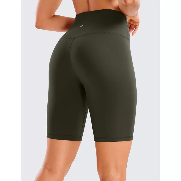 CRZ YOGA Womens Butterluxe Biker Shorts 25  4  6  8  High Waisted Booty Workout Volleyball Yoga Spandex8 inches Olive Green